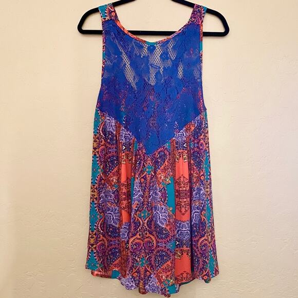 Free People Count Me In Trapeze Mini Dress Red Hot, Small - Picture 4 of 8